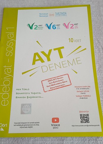 AYT Edebiyat-Sosyal 10'lu Deneme Kitabı