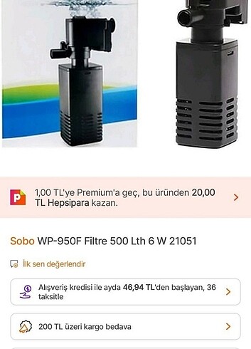 Diğer Akvaryum filtresi