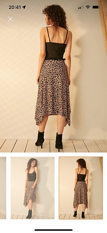 Trendyol & Milla Leopar desenli midi boy etek