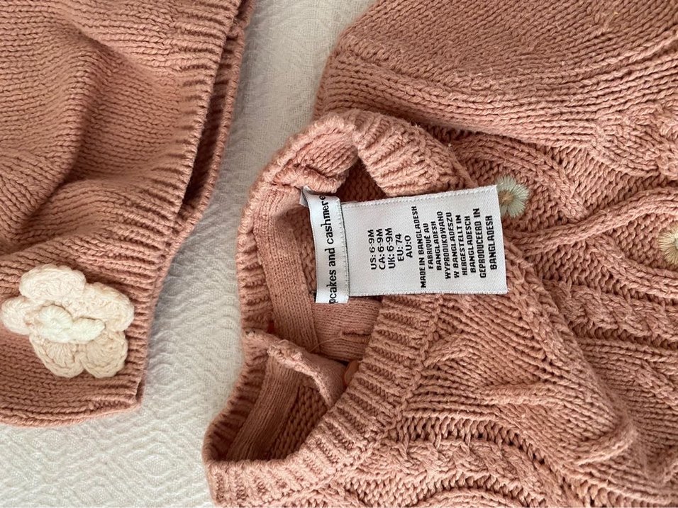 Nakışlı Pembe Kız Çocuk Triko elbise - Görsel 2