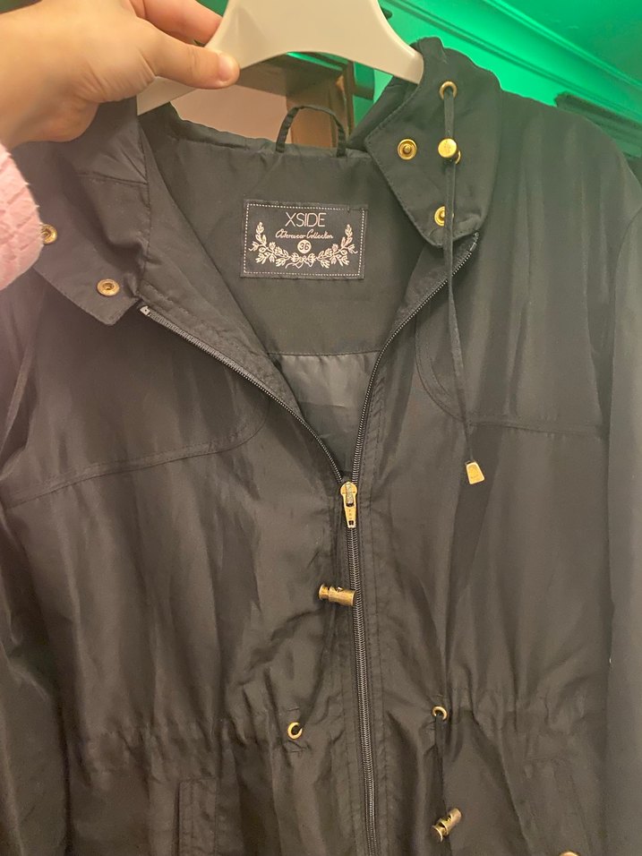 Siyah Düğmeli Midi Kadın kaban ve yağmurluk - Görsel 4