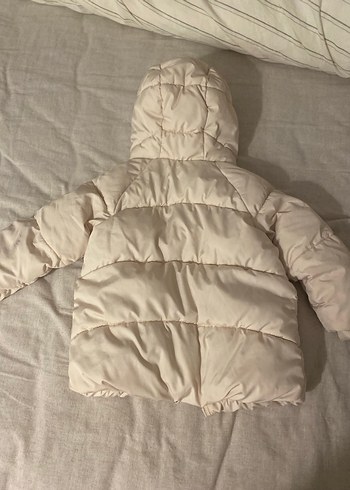 Kapüşonlu krem renk Kız Çocuk Montu - Görsel 5