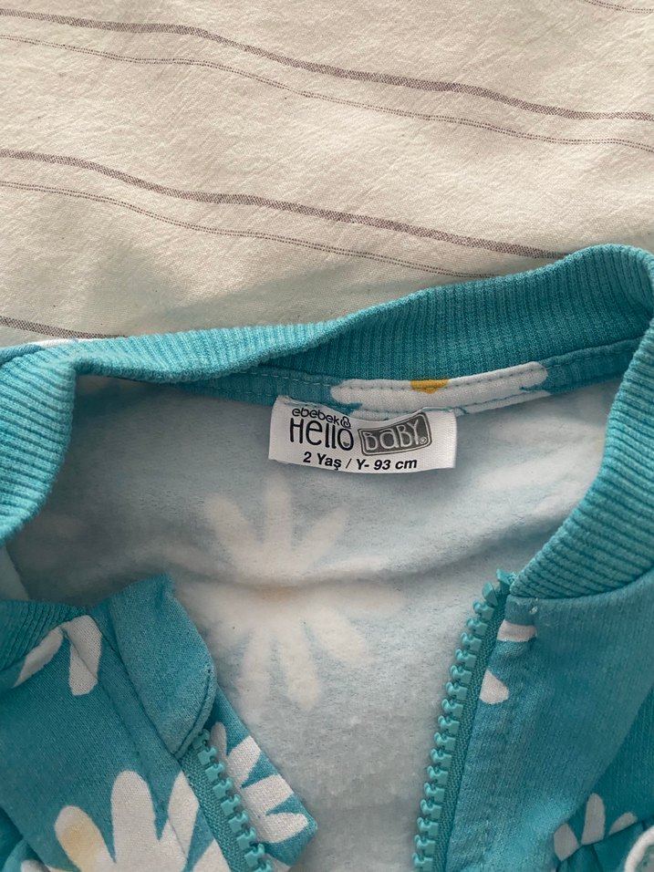 Mavi Papatya Desenli Bebek Takımı - Görsel 2