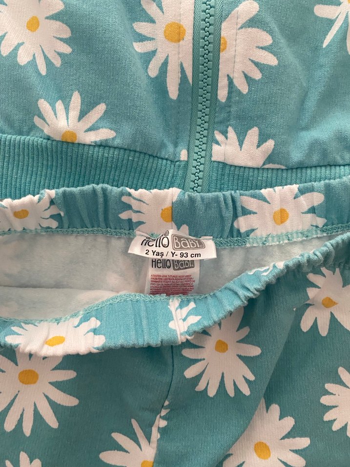 Mavi Papatya Desenli Bebek Takımı - Görsel 3
