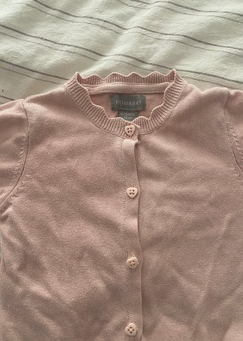 Düğmeli Pembe Kız Çocuk Hırka - Görsel 3