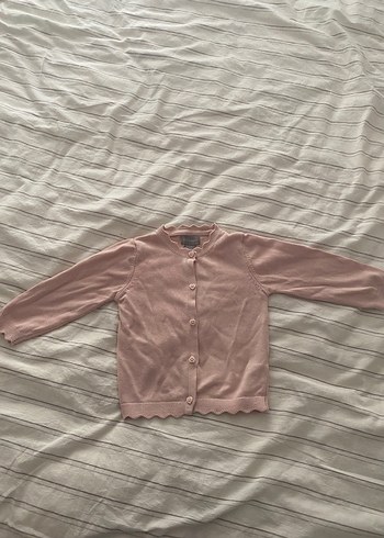 Düğmeli Pembe Kız Çocuk Hırka - Görsel 2