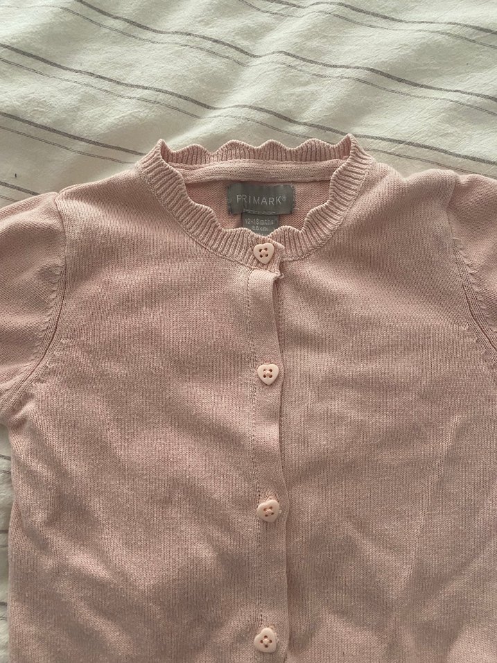 Düğmeli Pembe Kız Çocuk Hırka - Görsel 3