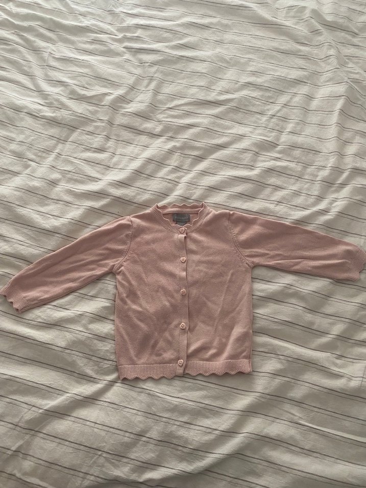 Düğmeli Pembe Kız Çocuk Hırka - Görsel 2