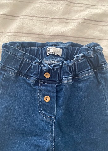 Kız Çocuk Mavi Denim Düğmeli Pantolon - Görsel 2