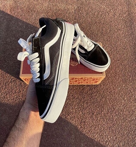44 Beden siyah Renk Sıfır Orijinal Vans Old Skool