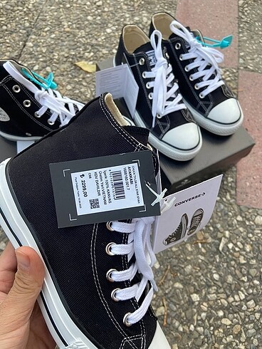 40 Beden siyah Renk Sıfır Orijinal Converse Klasik Boğazlı