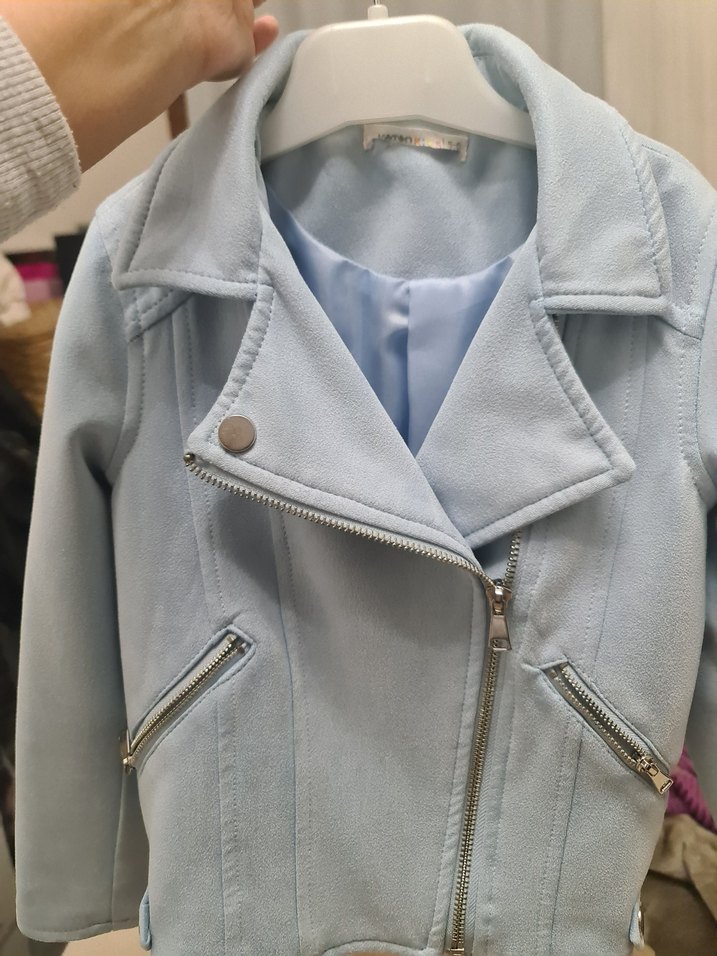 Kız Çocuk Biker Denim Ceket - Görsel 5