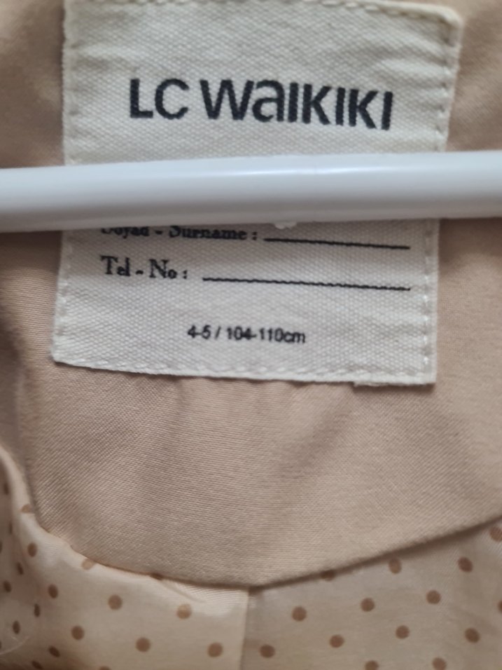 Bej Düğmeli kiz cocuk Trençkot - Görsel 2