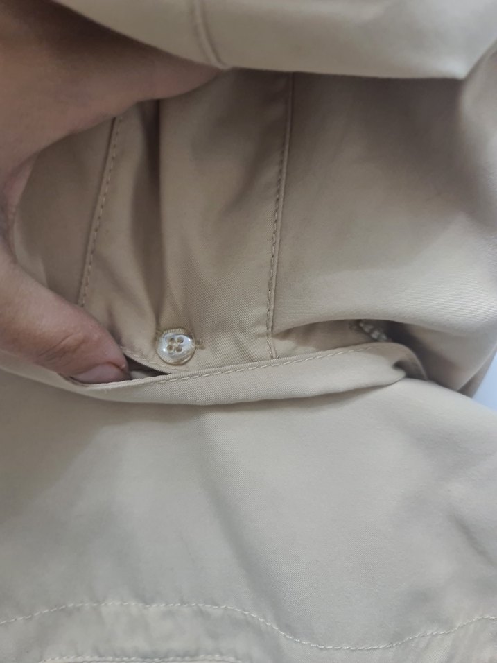 Bej Düğmeli kiz cocuk Trençkot - Görsel 3