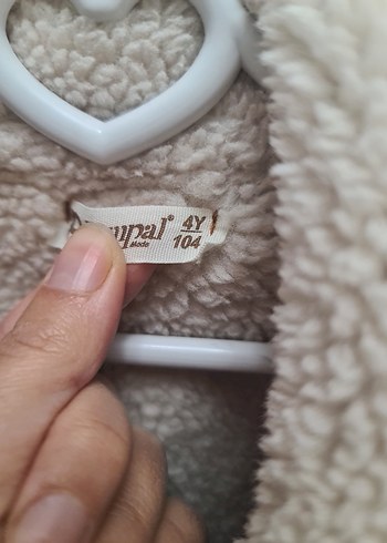 Kız Çocuk Kahverengi Süet Kürk Detaylı Ceket - Görsel 6