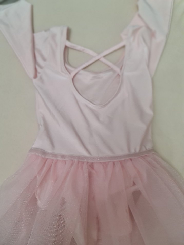 Pembe Uzun Kollu Fırfırlı Kız Elbisesi - Görsel 3