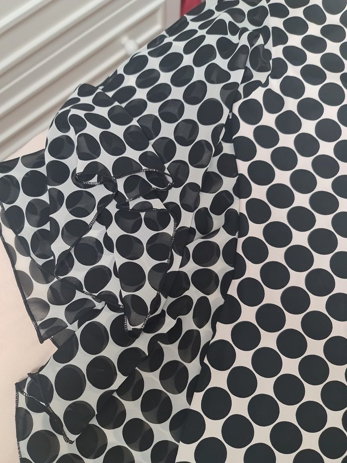 Puantiyeli Siyah mini elbise - Görsel 2