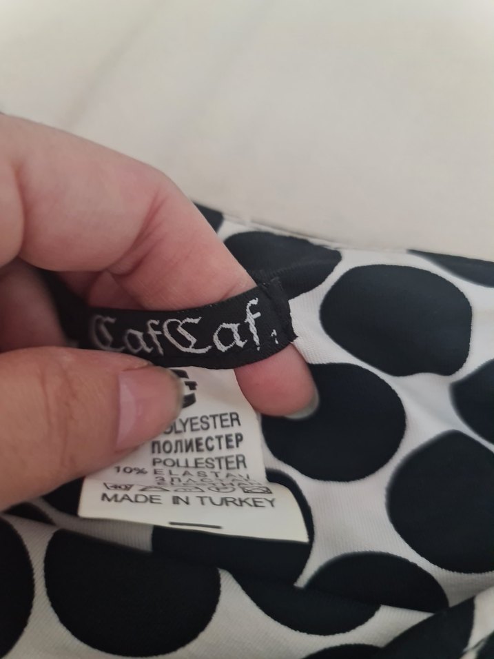 Puantiyeli Siyah mini elbise - Görsel 4