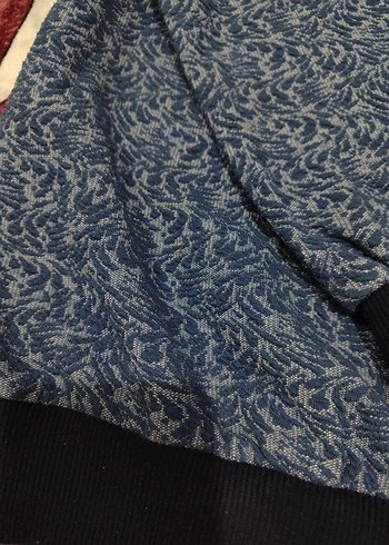 Erkek Mavi Triko Denim Sweatshirt - Görsel 3