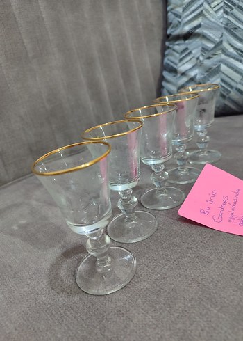 Altın Kenarlı Cam Kadehler Seti - Görsel 2