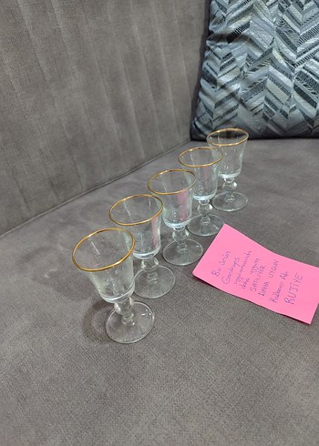 Altın Kenarlı Cam Kadehler Seti - Görsel 3