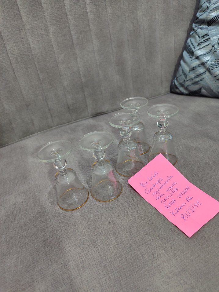 Altın Kenarlı Cam Kadehler Seti - Görsel 4