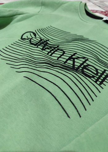 Calvin Klein Yeşil Pamuklu Sweatshirt - Görsel 3