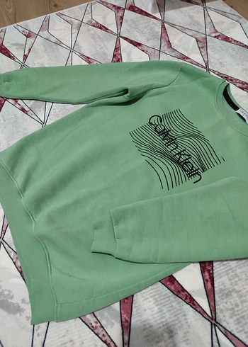 Calvin Klein Yeşil Pamuklu Sweatshirt - Görsel 2
