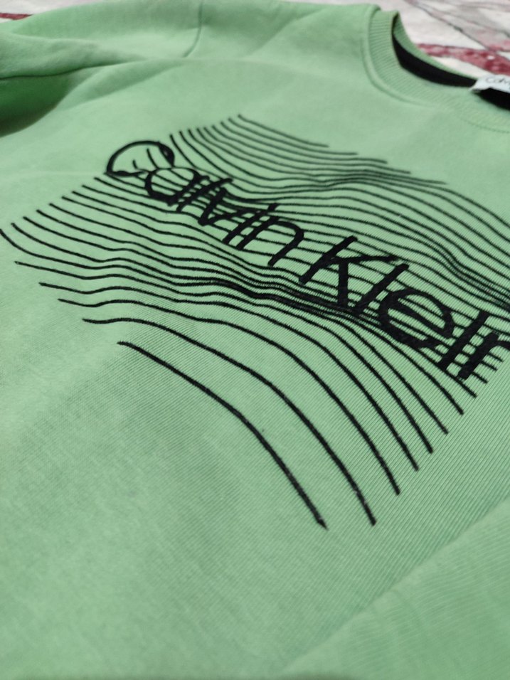 Calvin Klein Yeşil Pamuklu Sweatshirt - Görsel 3