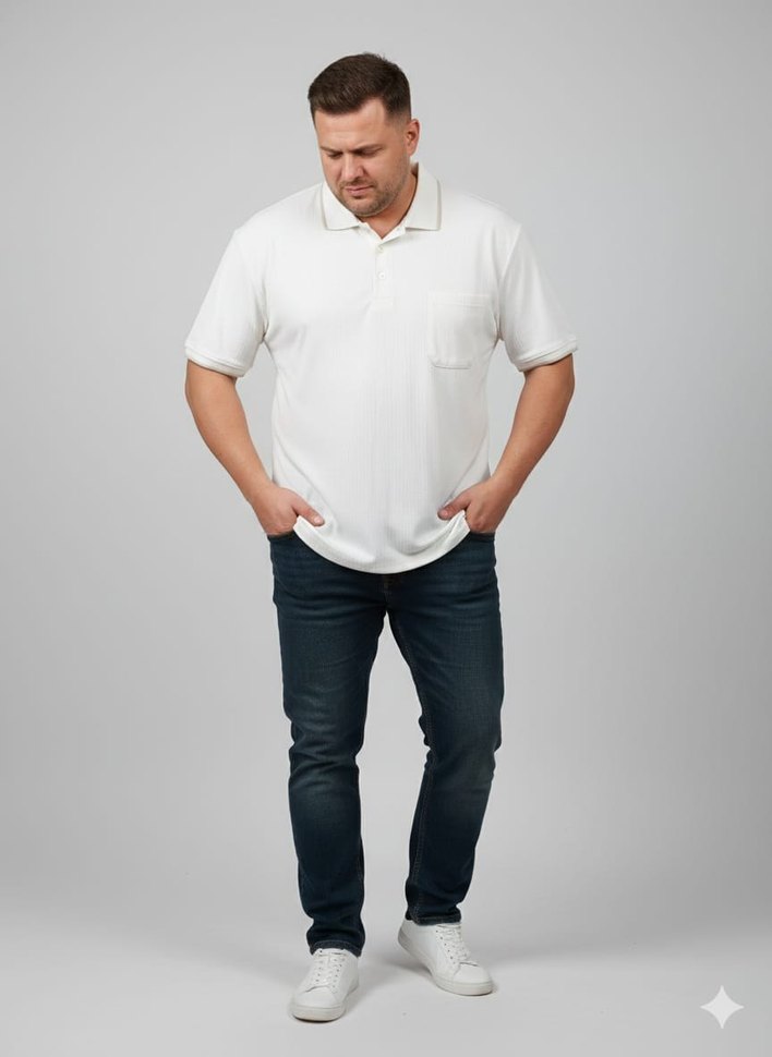 Erkek Beyaz Regular Fit Polo Tişört - Görsel 2