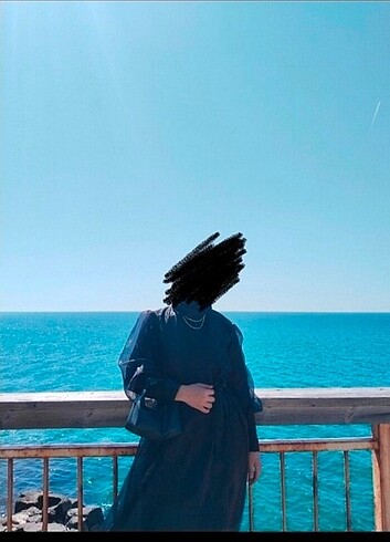 42 Beden siyah Renk Siyah tül tesettür abiye