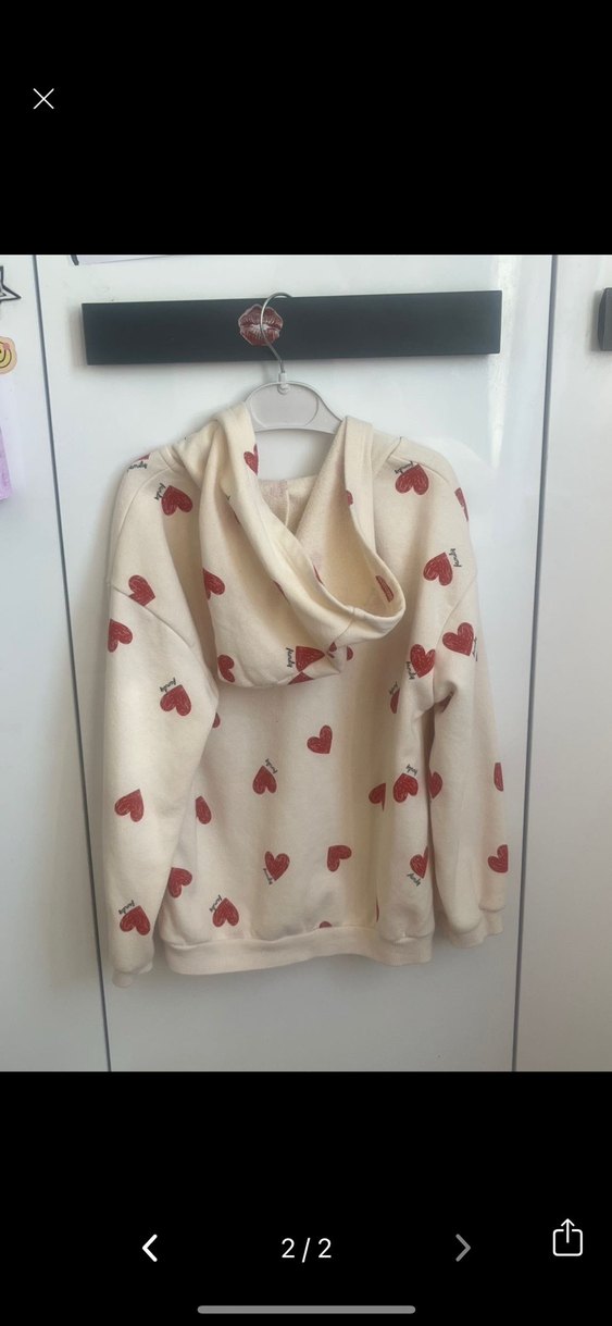 Kız Çocuk Kapüşonlu Fermuarlı Sweatshirt - Görsel 2