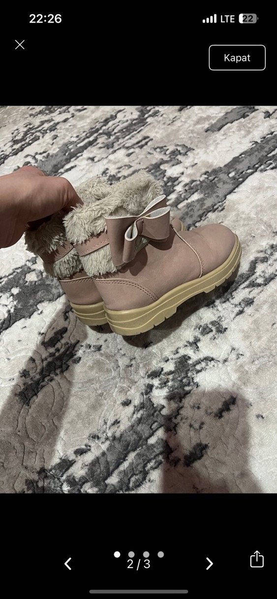 Pembe Kürklü Kız Çocuk Botu - Görsel 2