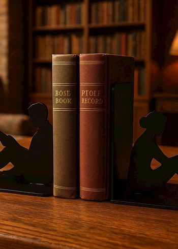 Okuyan İnsan Figürlü Metal Kitap Desteği - Görsel 2