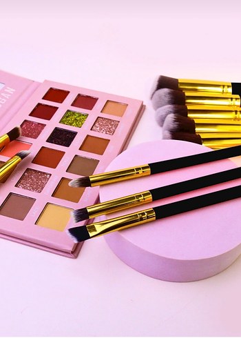 Altın Saplı Makyaj Fırça Seti - Görsel 7