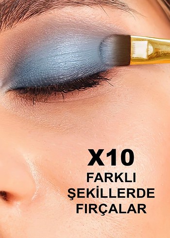 Altın Saplı Makyaj Fırça Seti - Görsel 6