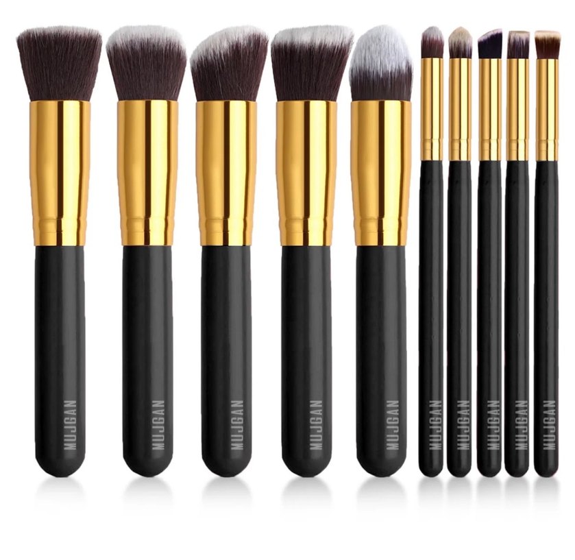 Altın Saplı Makyaj Fırça Seti - Görsel 3