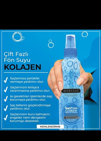 Morfose Kolajen Çift Fazlı Fön Suyu 220 ml - Görsel 2