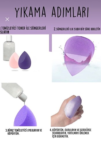 Pastel Mor Makyaj Süngeri 12 adet - Görsel 3