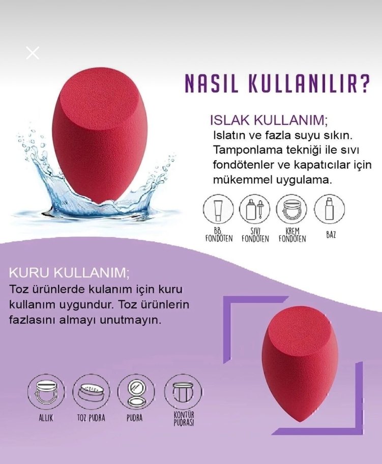 Pastel Mor Makyaj Süngeri 12 adet - Görsel 5