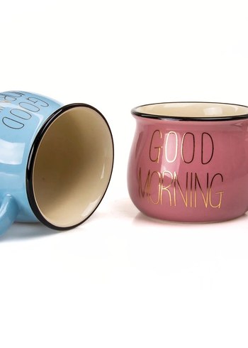 Renkli Seramik Kupa - Pembe - Görsel 2