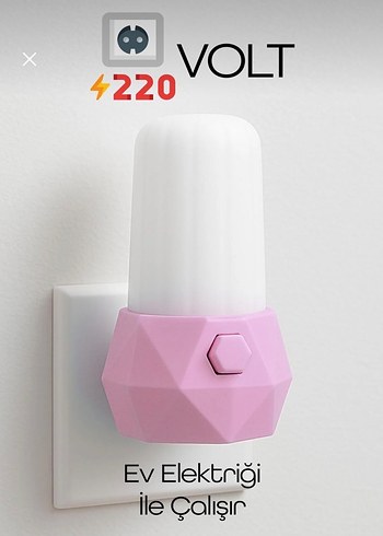 Pembe Çok Amaçlı Gece Lambası - Görsel 3