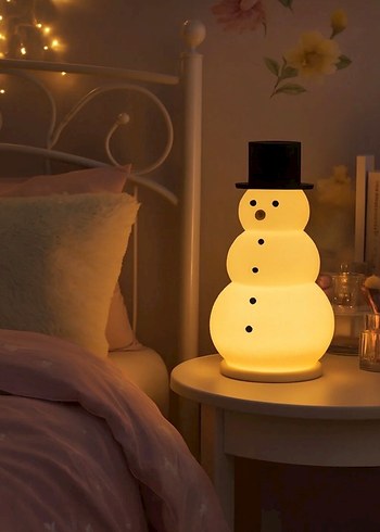 Beyaz Işıklı Kar Adam Biblo - Görsel 2