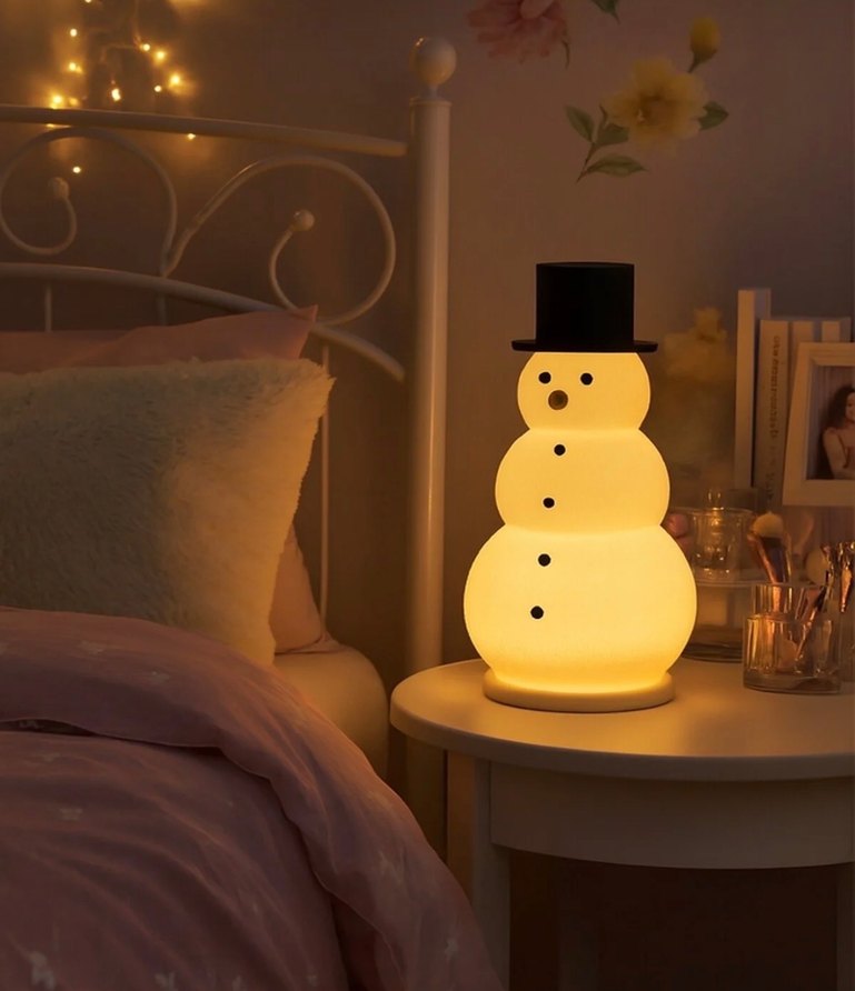 Beyaz Işıklı Kar Adam Biblo - Görsel 2