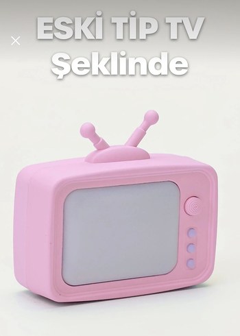 Pembe Çocuklar için TV Tasarımlı Gece Lambası - Görsel 4