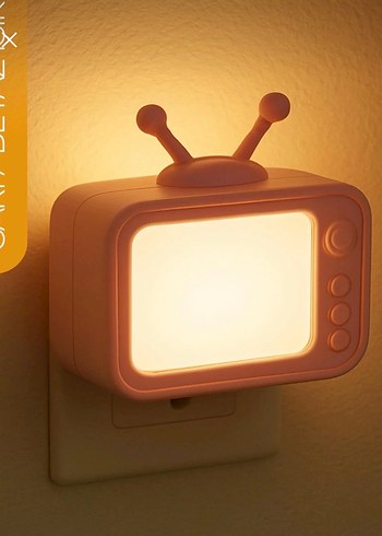 Pembe Çocuklar için TV Tasarımlı Gece Lambası - Görsel 5