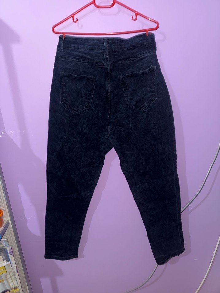 Düğmeli Siyah Kadın Skinny Kot Pantolon - Görsel 2