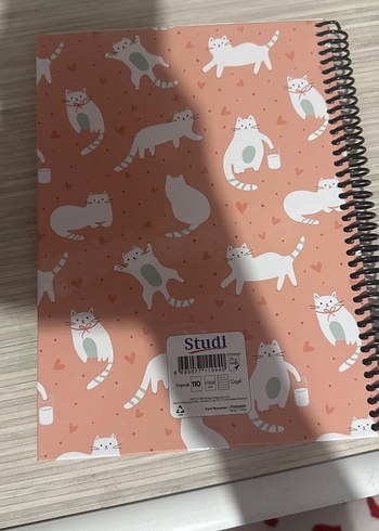 Pastel Pembe Kedi Desenli Spiralli Defter - Görsel 2