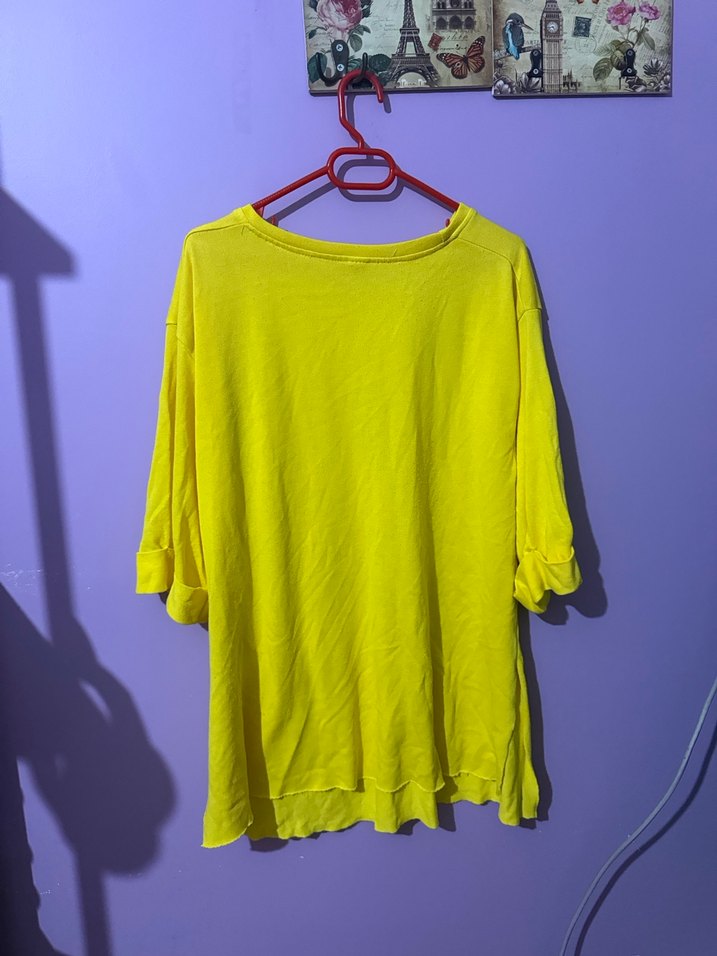 Sarı Kız Çocuk Baskılı Tişört - Görsel 2