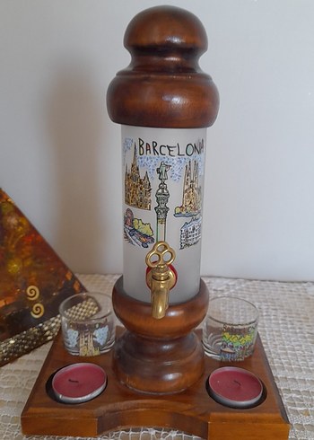 American Vintage BARCELONA Temalı Kahverengi Ahşap Mumluk
